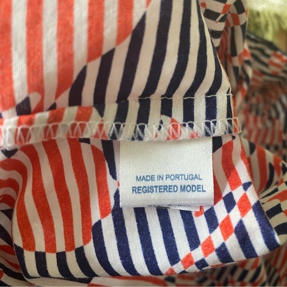 Oscar de la Renta Red Blue White Print Long Sleeve Tunic Dress - Picture 10 of 12